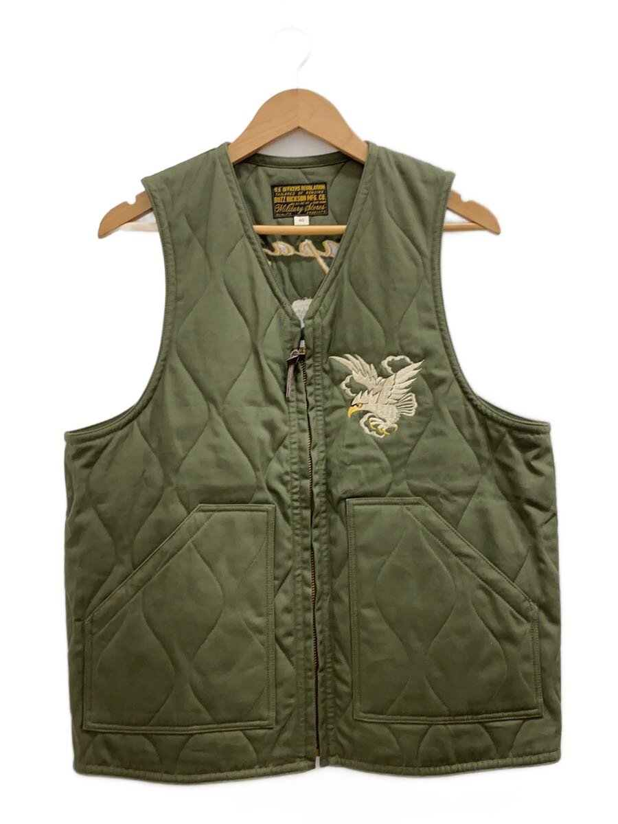 【中古】Buzz Rickson’s◆SUKA EMBROIDERY VEST/40/KHK/BR15586-01【メンズウェア】