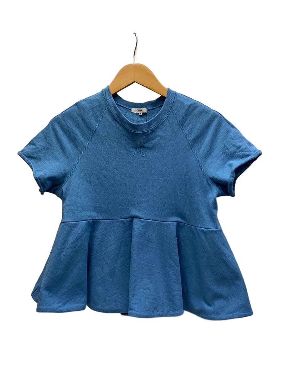 【中古】yori◆半袖カットソー/38/綿織物/BLU/無地/YR11-25059SM【レディース御召しもの】