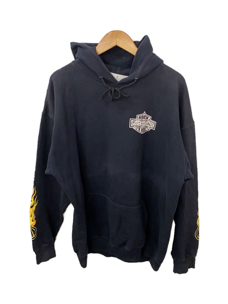 【中古】ALSTYLE◆90s～/aerosmith/rocknroll/袖刷り上げるパーカー/XL/綿織物/BLK【メンズウェア】