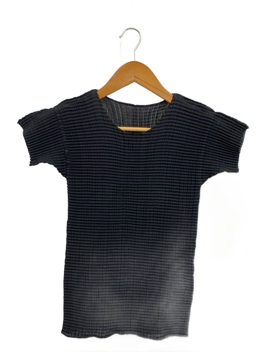 【中古】ISSEY MIYAKE◆ジャバラ半袖カットソー/M/ポリエステル/BLK/FJ541/? NULL ?【レディース御召しもの】