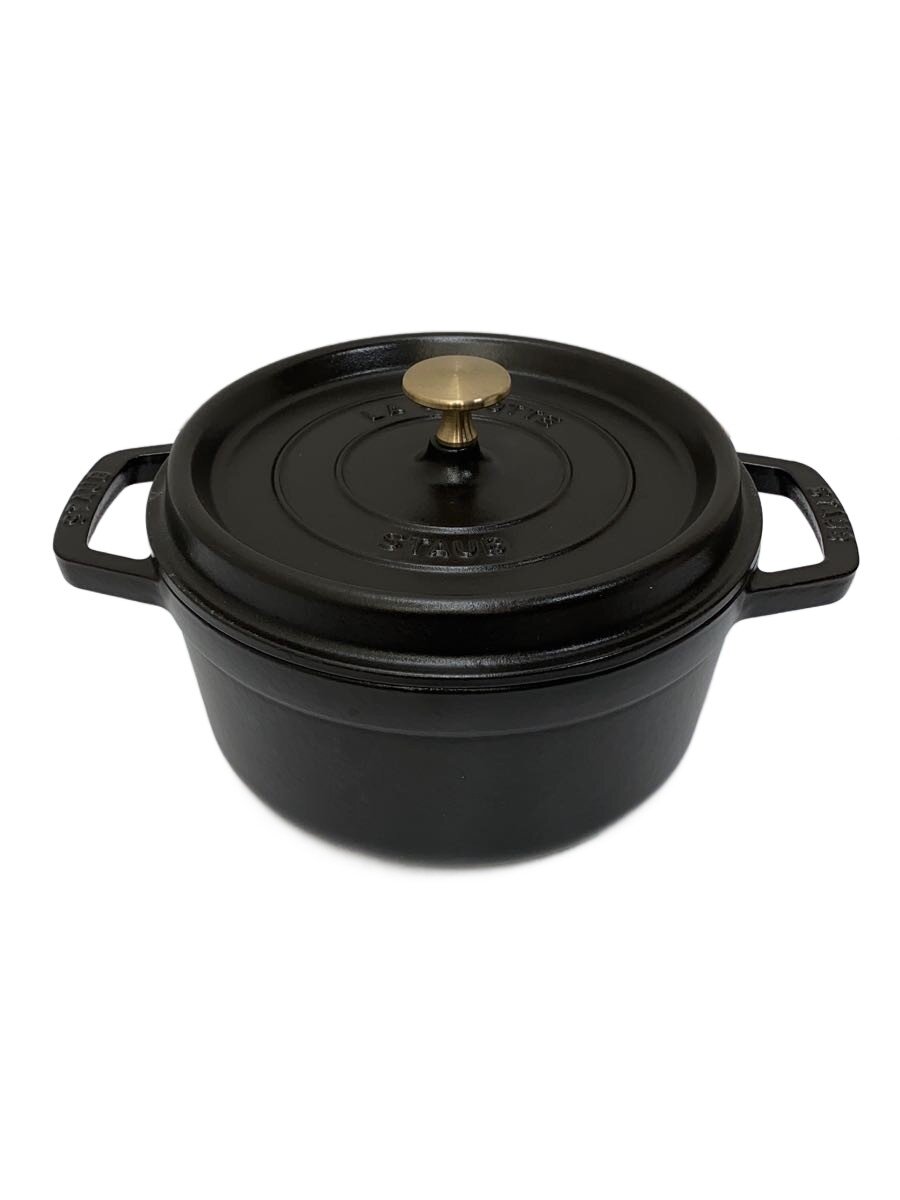 【中古】Staub◆鍋/大きさ:22糎/BLK/40509-305/静電容量：2.6L【勝手もと設備】