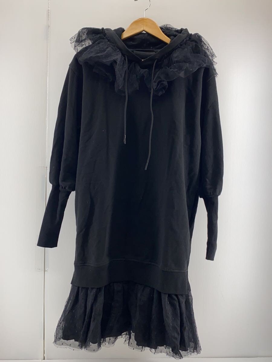 【中古】RED VALENTINO◆長袖衣装/パーカー/XS/綿織物/BLK/チュールレース/点点【レディースお召しもの】