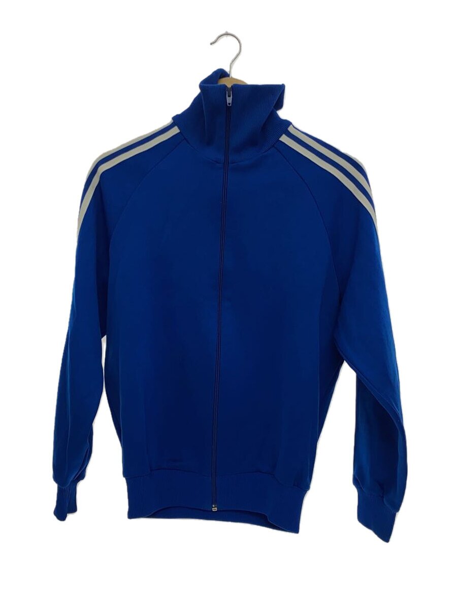 【中古】adidas◆プルオーバー/4/ポリエステル/BLU/無地【メンズウェア】