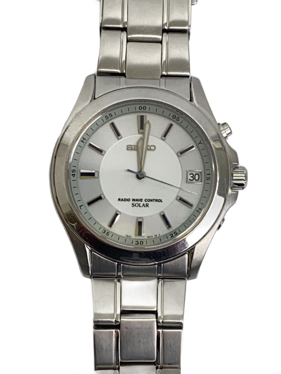 【中古】SEIKO◆ソーラーウオッチ/アナログ/--/GRY/SLV/SBXB155【服飾雑貨他】