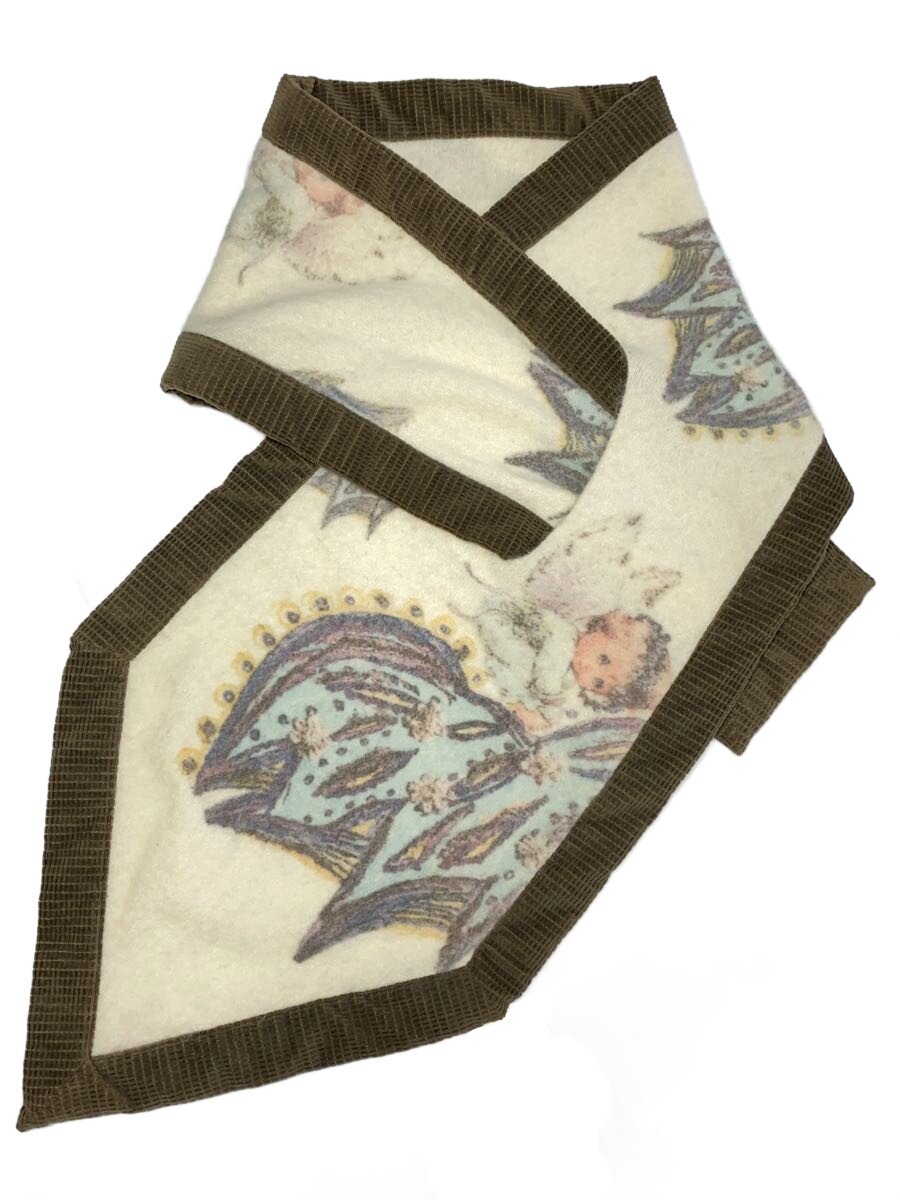 【中古】Kiko Kostadinov◆Angelos knit scarf/えり巻き/アルパカ/IVO/メンズ/毛羽立ち有【服飾雑貨他】