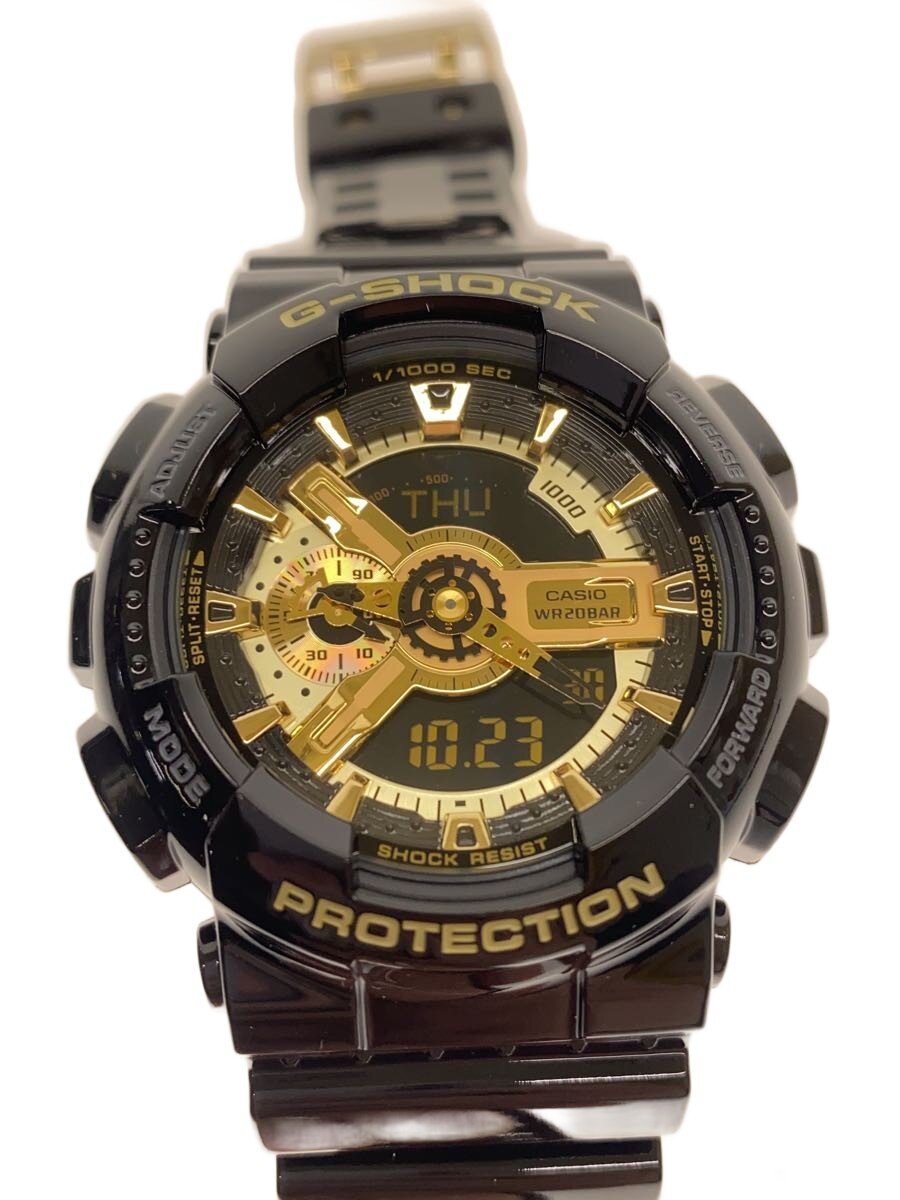 【中古】CASIO◆石英ウオッチ・G-SHOCK/デジアナ/天然ゴム/BLK/BLK/SS//【服飾雑貨他】