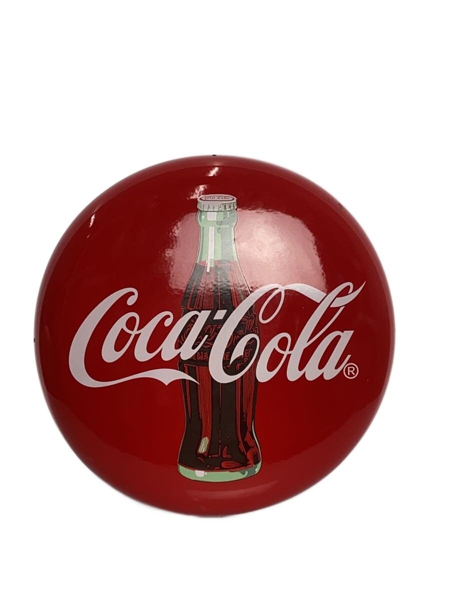 【中古】Coca・Cola◆丸看板/インテリア雑貨/レッド/瓶コーラ/琺瑯看板【インテリア小物・日用雑貨】