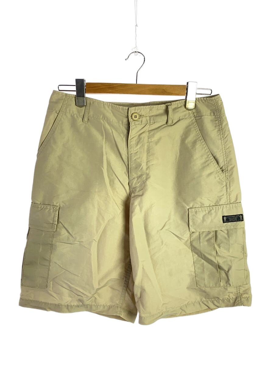 【中古】A BATHING APE◆90s/すべり出し引き船/カーゴパンツ/M/ナイロン/BEG【メンズウェア】