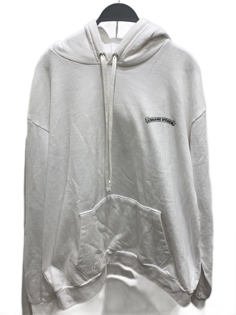 【中古】CHROME HEARTS◆I/SWTSHRT PLVR うしろ側CHつけ加える/パーカー/L/綿織物/WHT【メンズウェア】