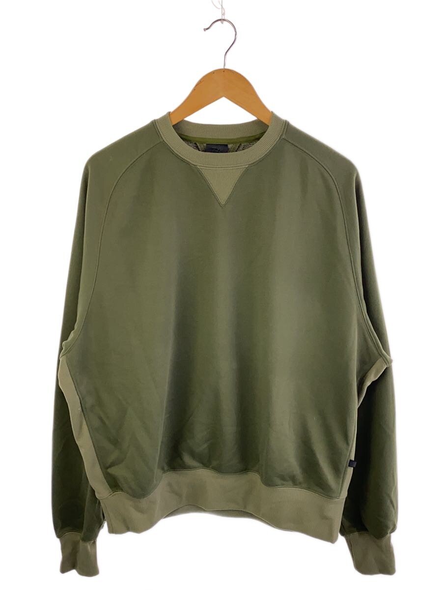 【中古】DAIWA PIER39◆TECH SWEAT CREW FREEDOM SLEEVE/トップス/M/綿織物/GRN/BE-50023【メンズウェア】