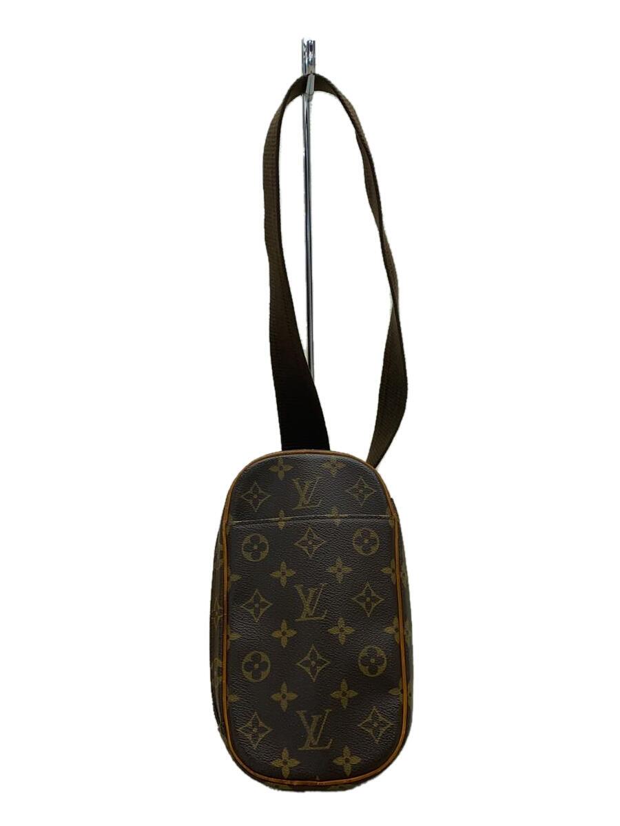 【中古】LOUIS VUITTON◆ポシェット・ガンジュ_モノグラム・帆布_BRW/--/BRW/総柄//【御徒面子】