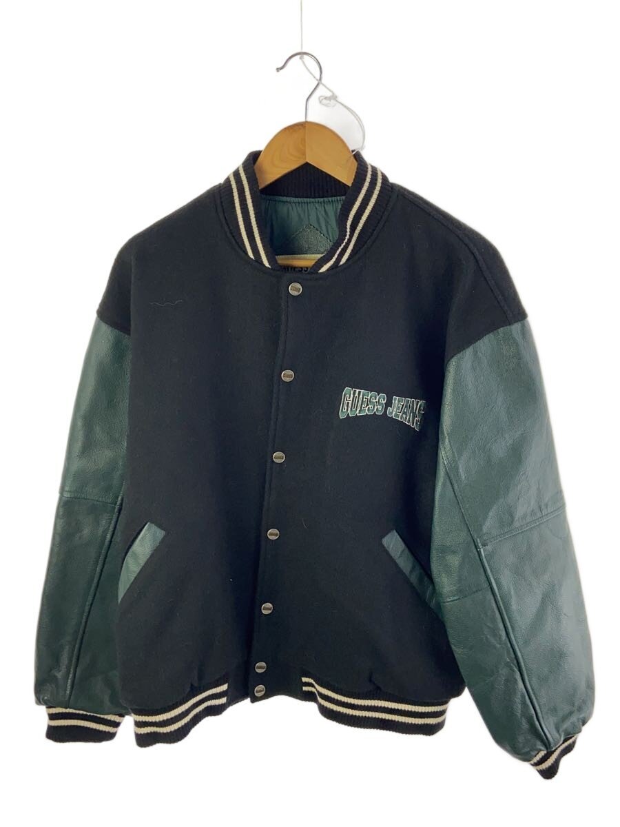 【中古】GUESS◆スタジャン/S/ウール/ブラック/3H86B5/袖切替レザー【メンズウェア】｜2ｎｄ STREET 店