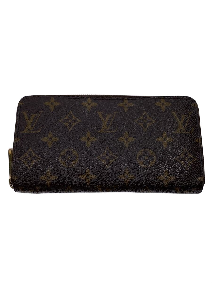 【中古】LOUIS VUITTON◆1)ジッピー・ウォレット_モノグラム・キャンバス/PVC/BRW/レディース【服飾雑貨他】