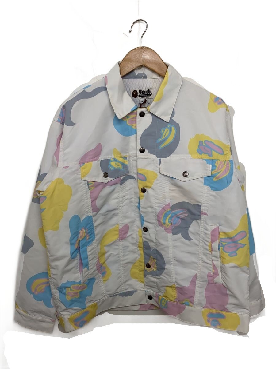 【中古】A BATHING APE◆上衣/M/ポリエステル/WHT/家鴨フラ/001LJH301015X/下げ札付【メンズウェア】
