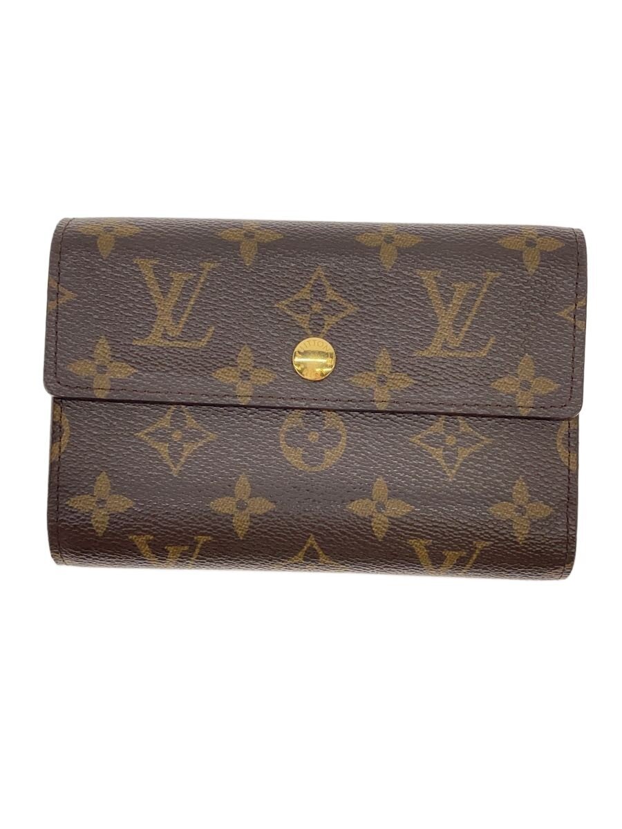 【中古】LOUIS VUITTON◆ポルト・フォイユ・アレクサンドラ_モノグラム・帆布/PVC/BRW/総柄/レディース【服飾雑貨他】