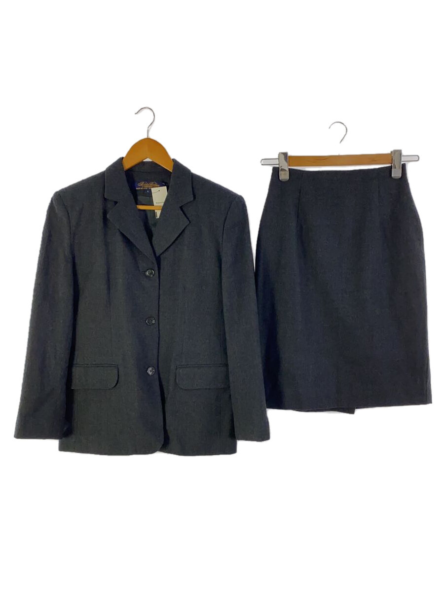 【中古】BROOKS BROTHERS◆USA製/セットアップ/4/羊毛/GRY//【レディース御召しもの】