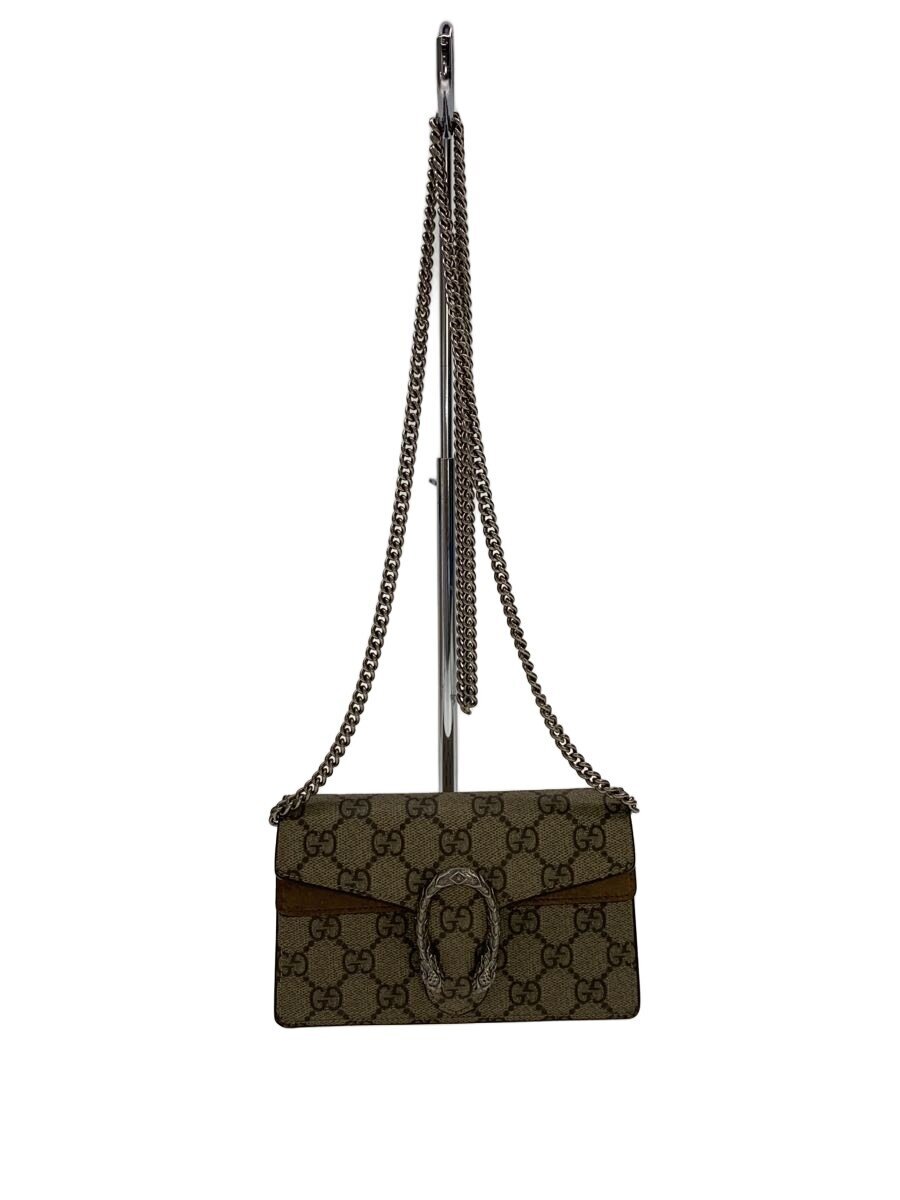 【中古】GUCCI◆スーパーミニバッグ_ディオニュソス_GGスプリーム/PVC/BRW/総柄【御徒面子】