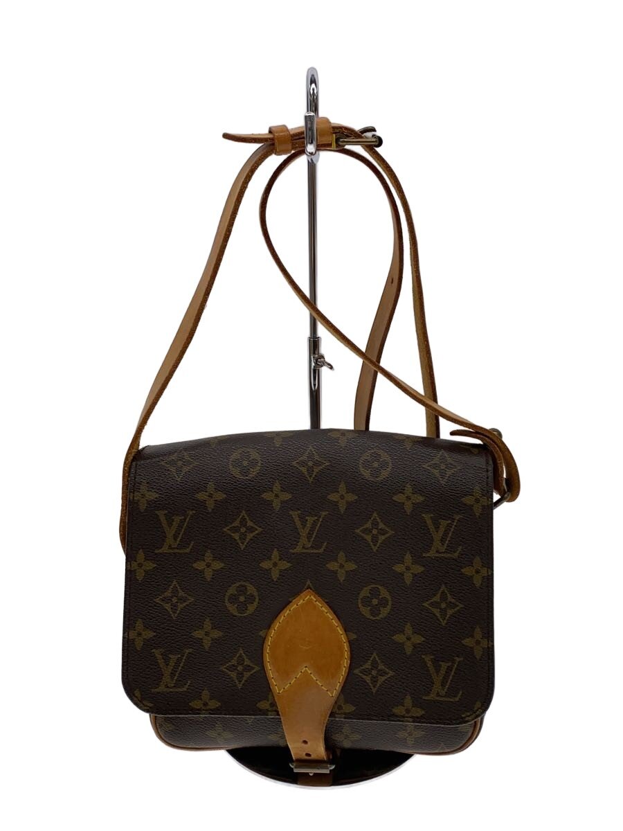 【中古】LOUIS VUITTON◆カルトシエールMM_モノグラム・帆布/PVC/BRW/M51253/金具サビ有/当て嵌める感有【御徒面子】