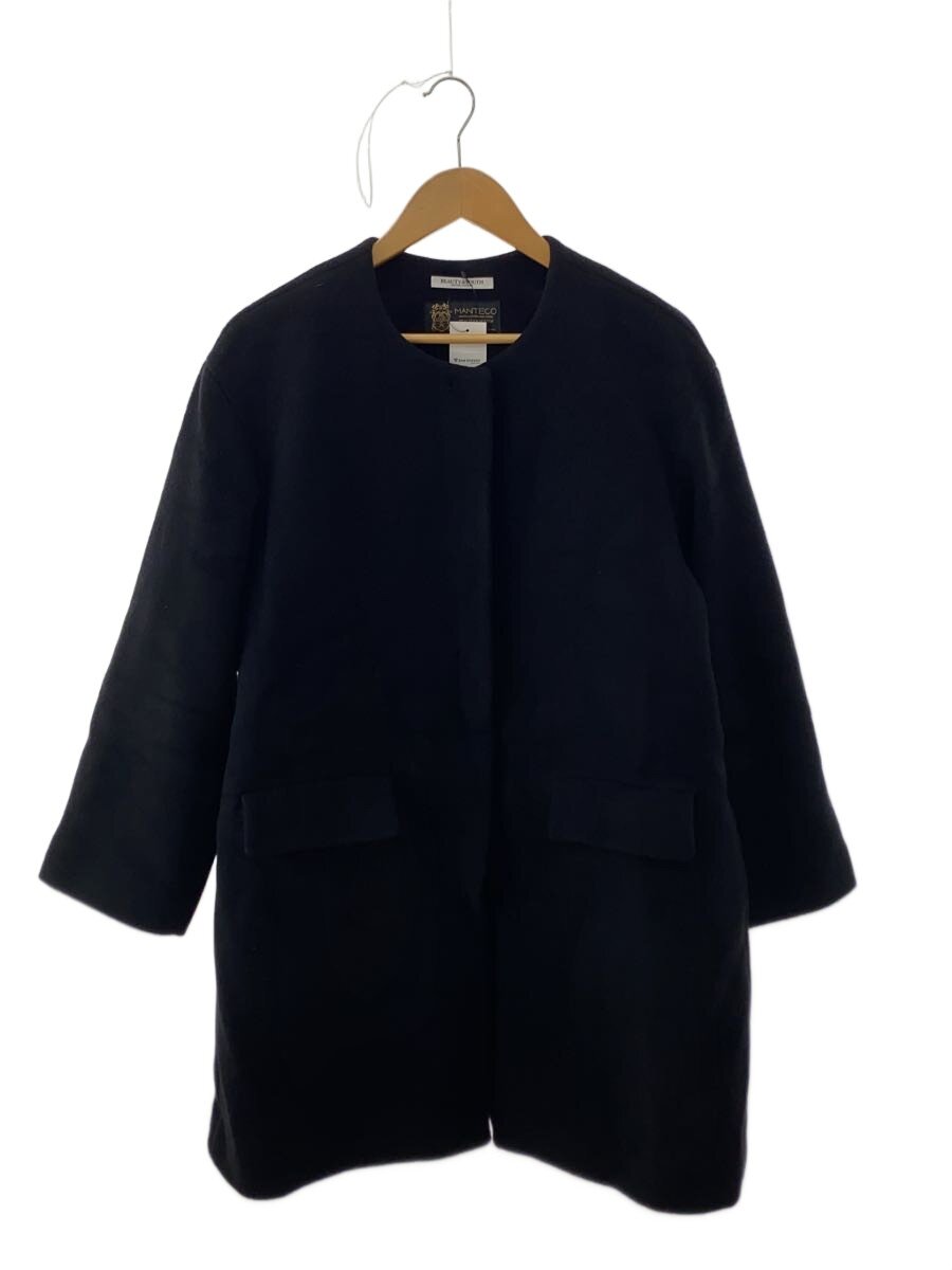 【中古】BEAUTY\u0026YOUTH UNITED ARROWS◆厚地の外套/L/羊毛/BLK/無地/1625-144-5068【レディース御召しもの】