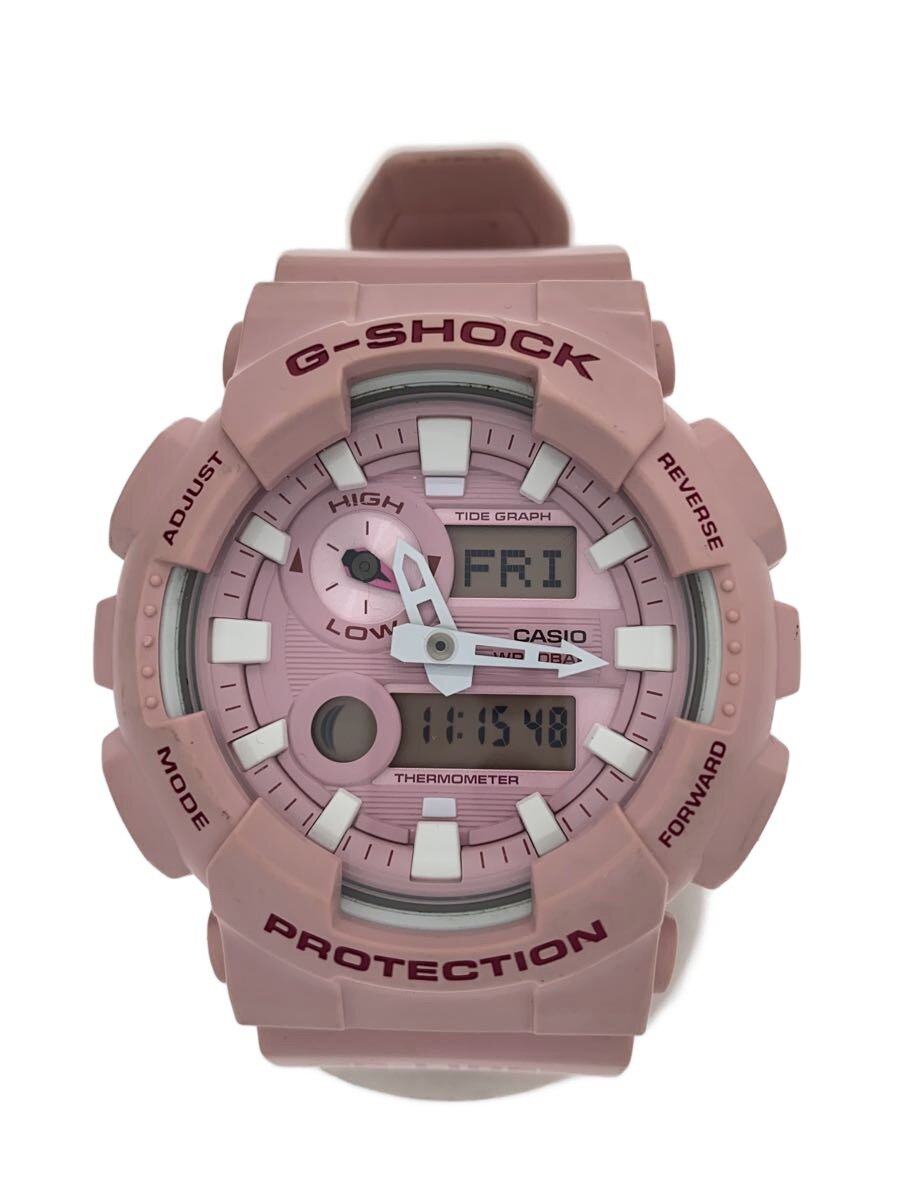【中古】CASIO◆石英ウオッチ・G-SHOCK/デジアナ/天然ゴム/PNK/PNK//【服飾雑貨他】