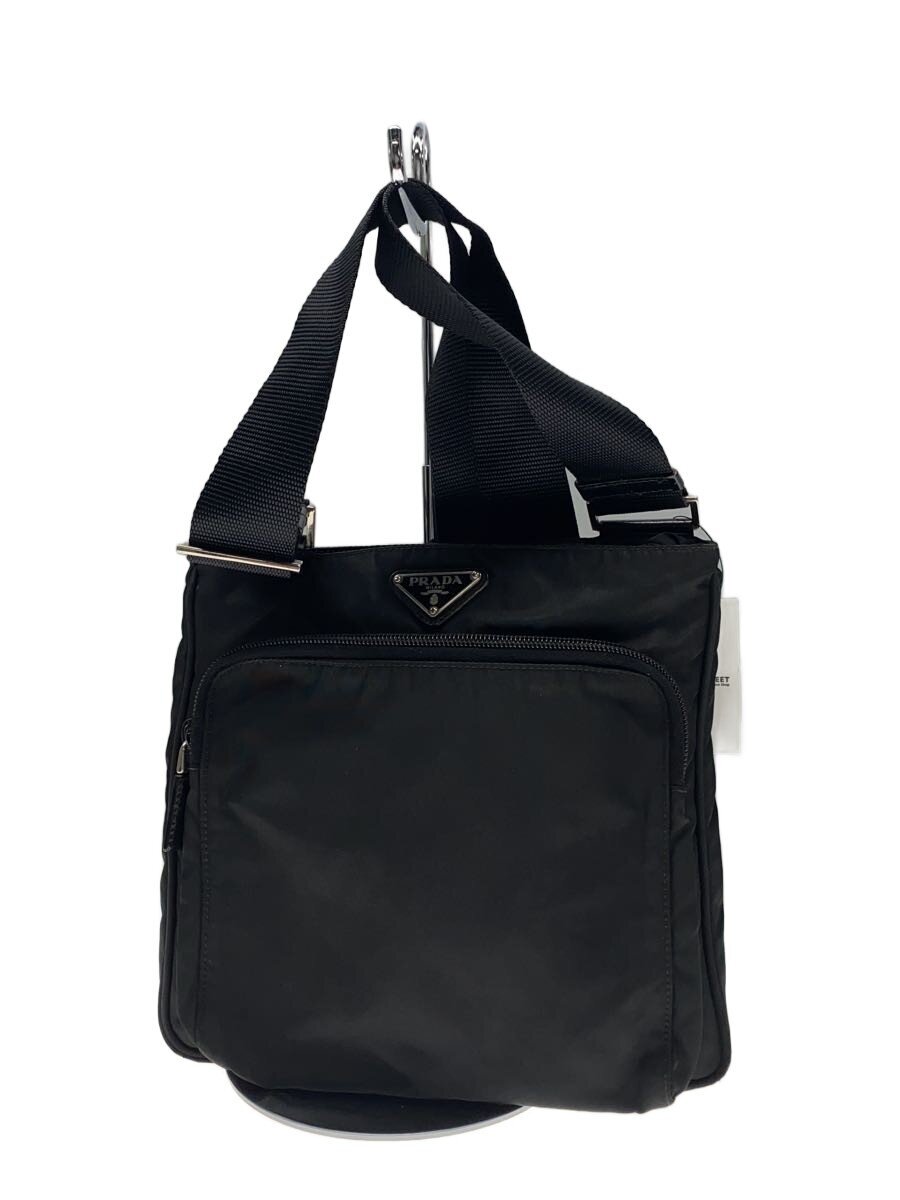 【中古】PRADA◆ショルダーバッグ/ナイロン/BLK//【御徒面子】