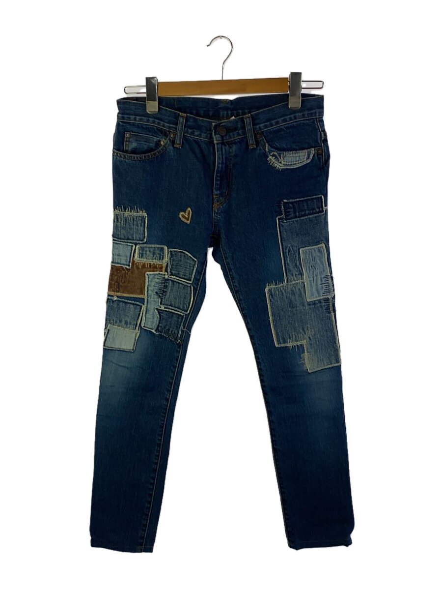 【中古】HYSTERIC GLAMOUR◆ジーンズズボン下/下つ方/パッチワーク/引っ切りない/S/綿織物/インディゴ/2ap-3602【レディース御召しもの】