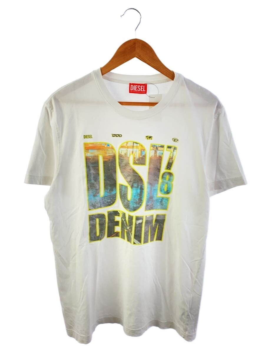 【中古】DIESEL◆プルオーバー/XL/綿織物/WHT/刷り上げる/A11069【メンズウェア】