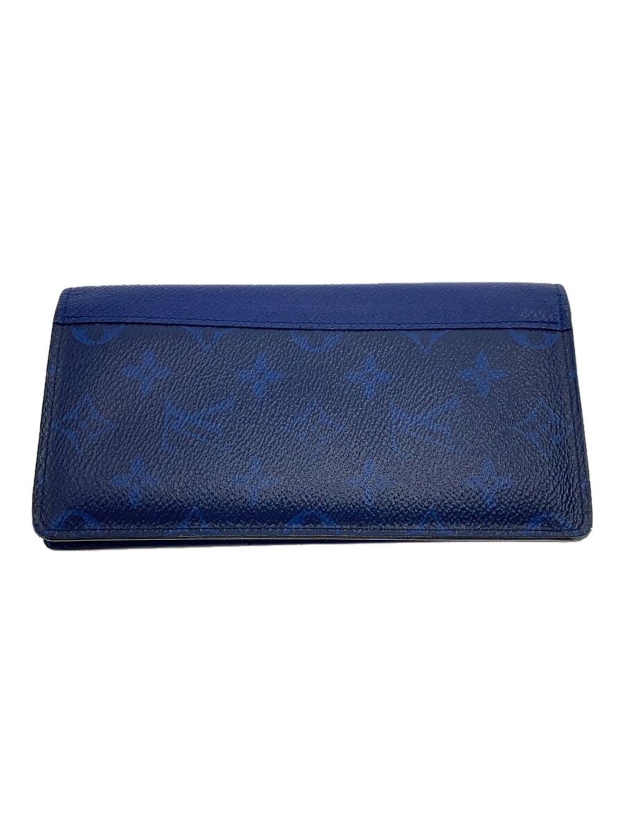 【中古】LOUIS VUITTON◆ポルト・フォイユ・ブラザ_タイガラマ/PVC/BLU【服飾雑貨他】