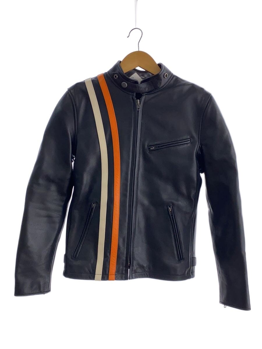 【中古】Liugoo Leathers◆レザージャケット・ブルゾン/M/牛革/BLK/無地/CW22-R-1【メンズウェア】|2nd STREET 店
