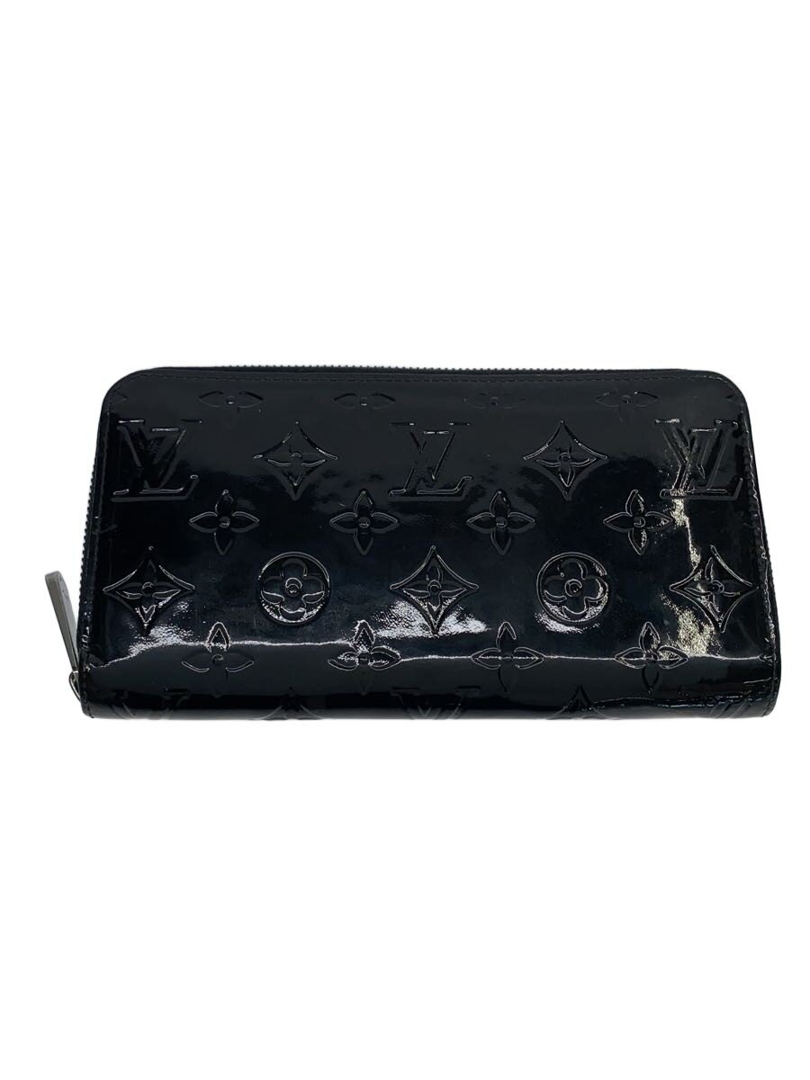 【中古】LOUIS VUITTON◆ジッピー・ウォレット_モノグラム・ヴェルニ/エナメル/BLK/メンズ【服飾雑貨他】