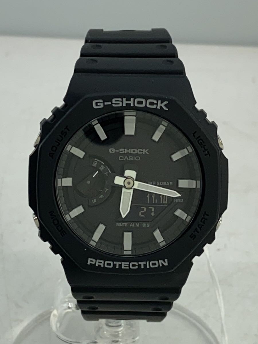【中古】CASIO◆石英ウオッチ・G-SHOCK/デジアナ/天然ゴム/BLK/BLK【服飾雑貨他】