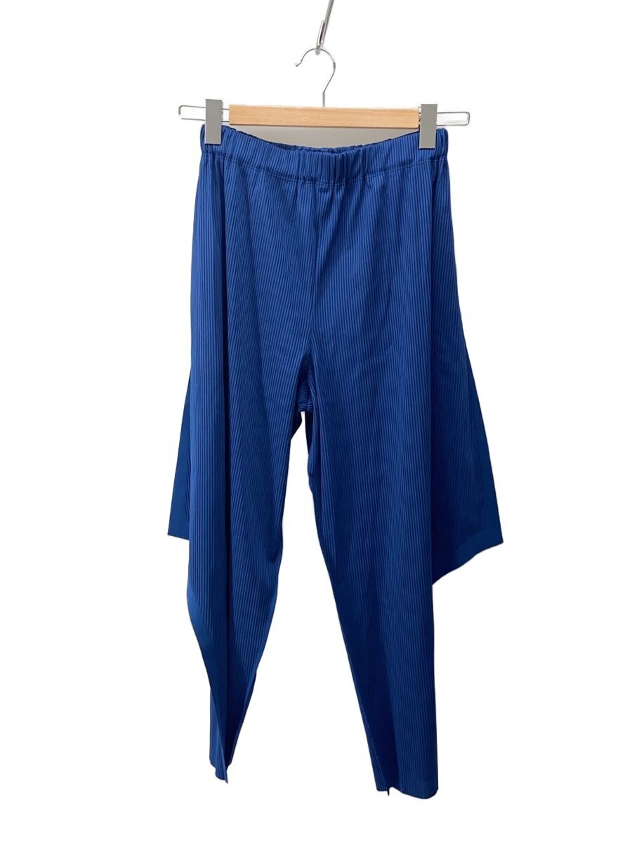 【中古】PLEATS PLEASE ISSEY MIYAKE◆筋目プリーズ/下つ方/--/ポリエステル/BLU/無地/PP43KF635【レディース御召しもの】