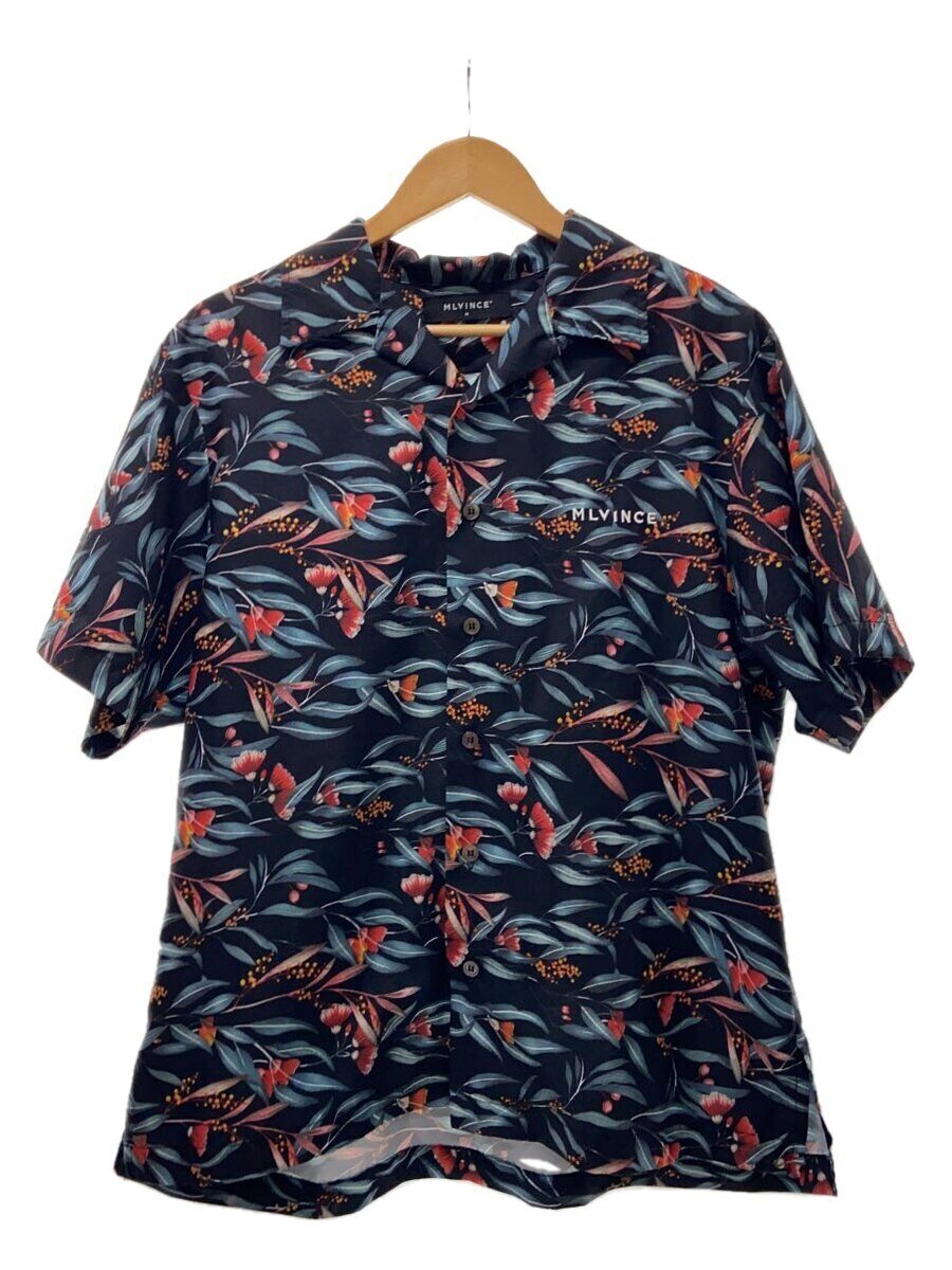 【中古】MLVINCE◆アロハシャツ/M/ポリエステル/BLK/花柄【メンズウェア】