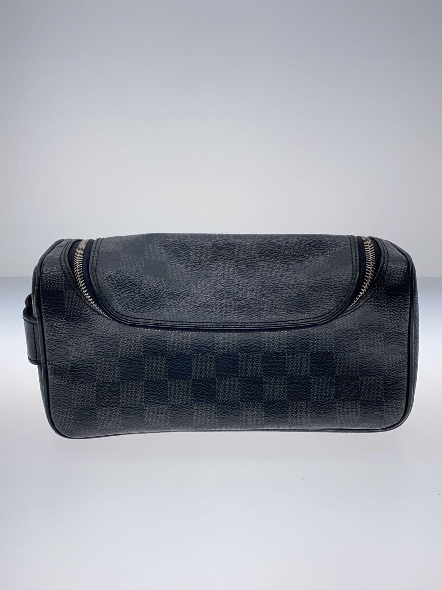 【中古】LOUIS VUITTON◆トワレ・合切袋_ダミエ・グラフィット/PVC/BLK【御徒面子】