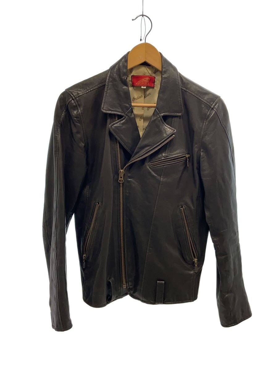 【中古】Indian Motorcycle◆ダブルライダースジャケット/M/羊革/BLK/i-4122【メンズウェア】|2nd STREET 店