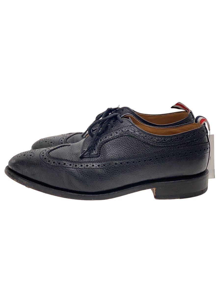 【中古】THOM BROWNE. NEW YORK◆縮緬 気魂 ロングウィング ブローグ/シューズ/UK7/BLK【シューズ】