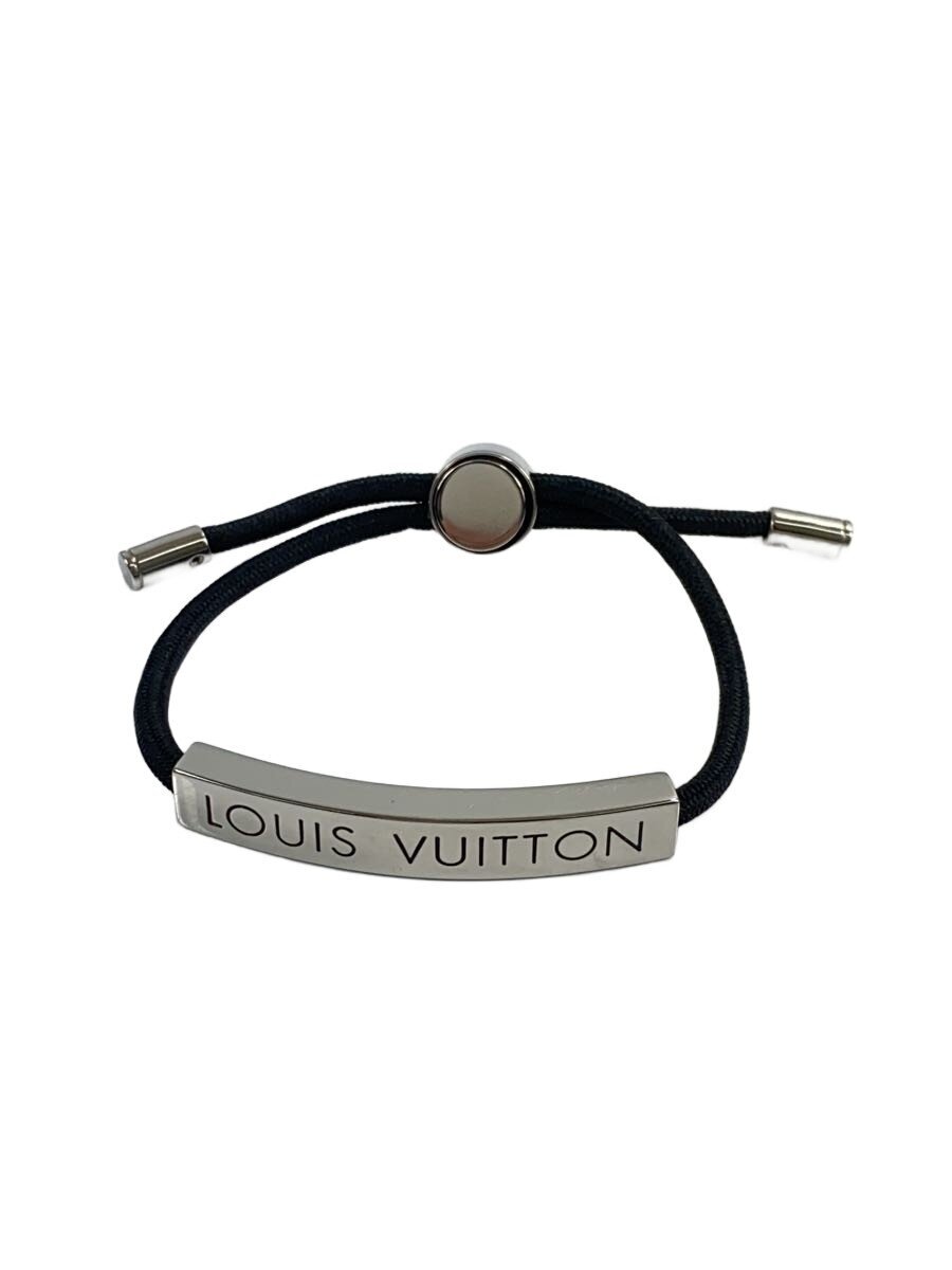 【中古】LOUIS VUITTON◆ブラスレLV間隔文字/腕輪/BLK/メンズ/M00273【服飾雑貨他】