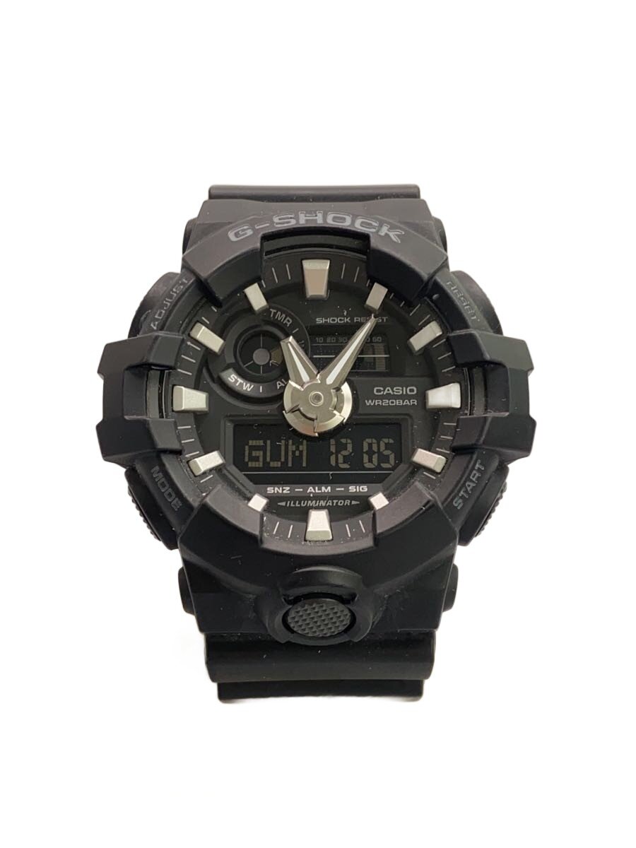 【中古】CASIO◆ウオッチ/アナログ/天然ゴム/BLK/BLK/GA-700【服飾雑貨他】