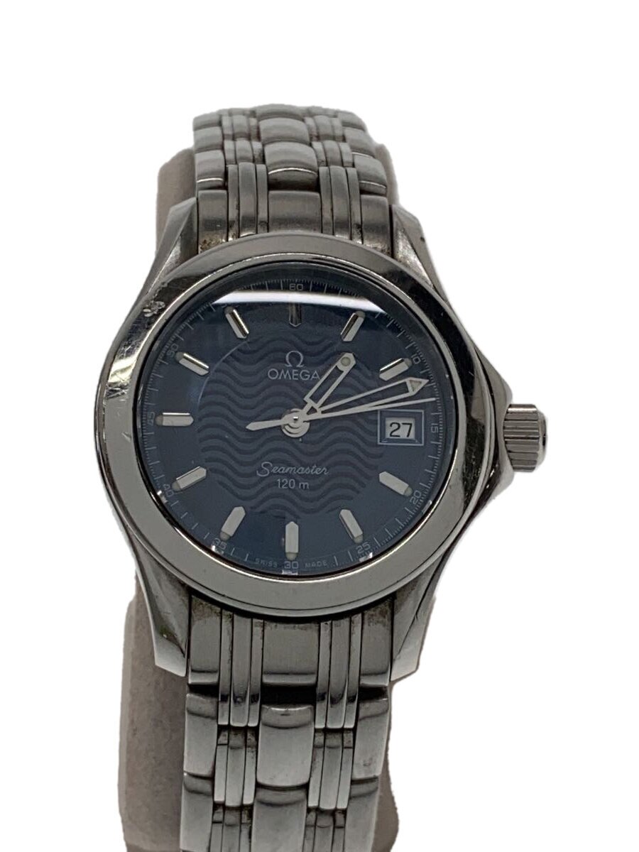 【中古】OMEGA◆Seamaster 120m/石英ウォッチ/アナログ/ステンレス鋼/NVY/SLV【服飾雑貨他】
