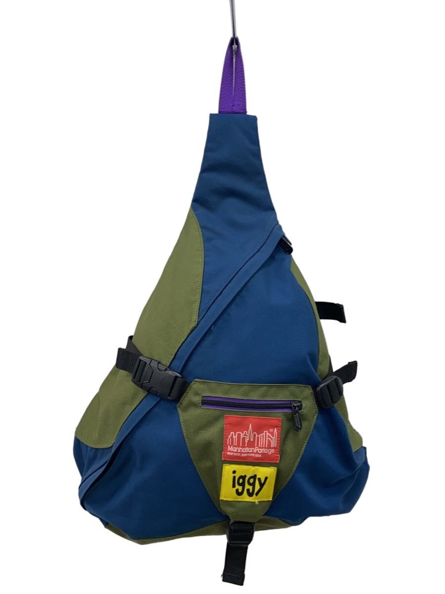 【中古】IGGY◆ショルダーバッグ/PORTAGE J-BAG/綿織物/BLU/青み//【御徒面子】
