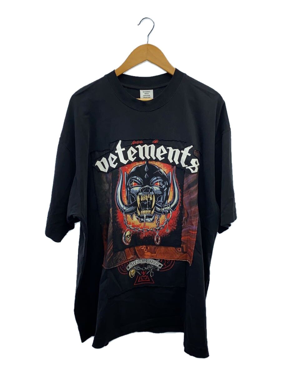 【中古】VETEMENTS◆MOTORHEAD PATCHED/プルオーバー/XS/綿織物/BLK/刷り上げる/UE64TR390B【メンズウェア】