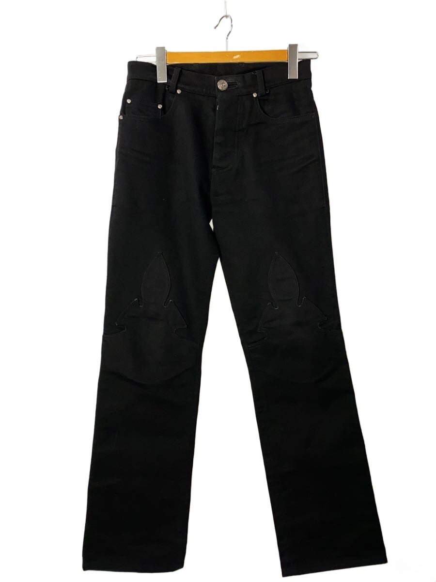 【中古】CHROME HEARTS◆FLEURKNEE/フレアニーデニム/はりつけ台継ぎ切れ/ホースシューボタン/下つ方/28/ジーンズ/ズボン下//【メンズウェア】