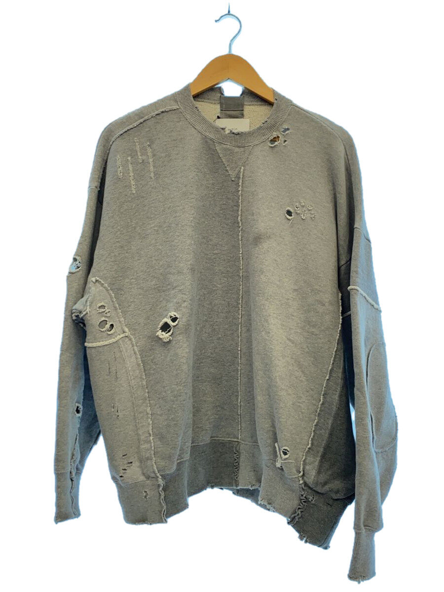 【中古】stein◆24SS/OVERSIZED RECONSTRUCTION SWEAT LS/汗水/S/GRY/ST.839//【メンズウェア】