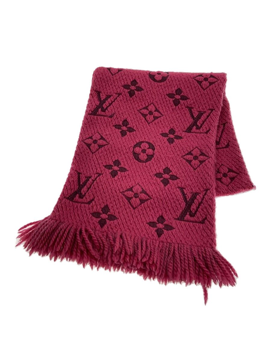 【中古】LOUIS VUITTON◆えり巻き/羊毛/PNK/総柄/レディース【服飾雑貨他】