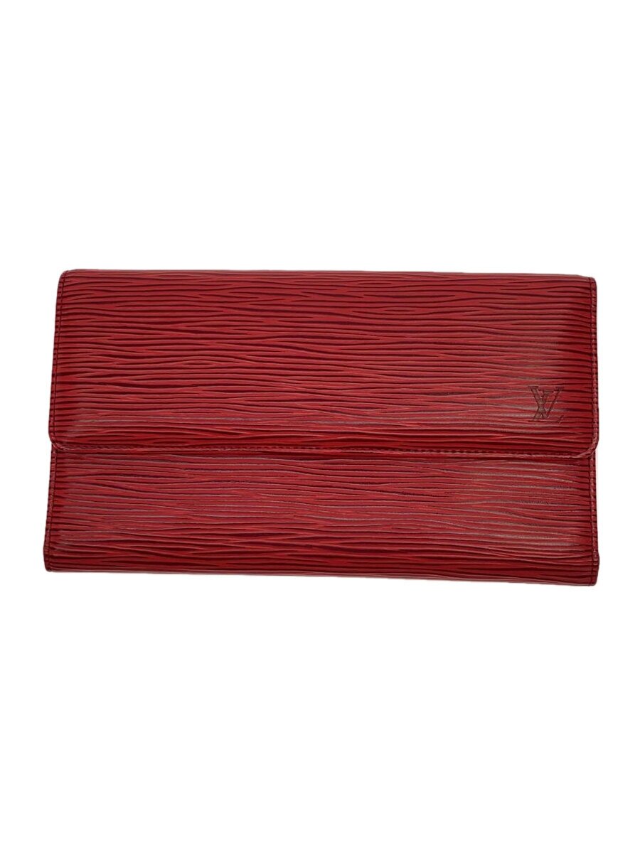 【中古】LOUIS VUITTON◆ポルト・トレゾール・インターナショナル_エピ_RED/レザー/RED/レディース【服飾雑貨他】