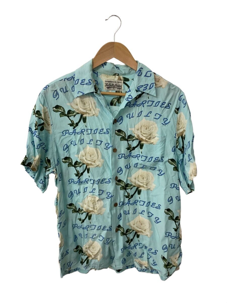 【中古】WACKO MARIA◆半袖プルオーバー/S/人絹/BLU/総柄/WM-HI04【メンズウェア】