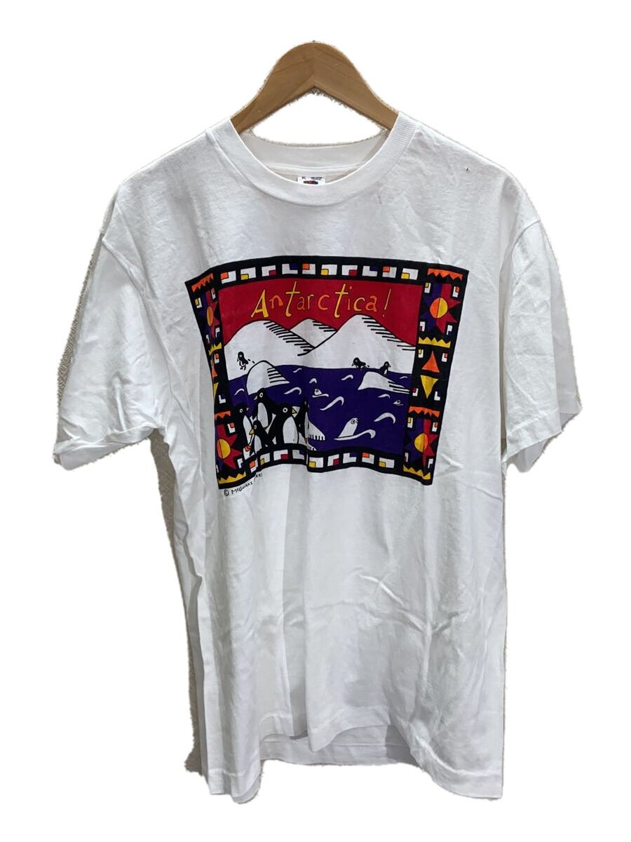 【中古】FRUIT OF THE LOOM◆90s/mcguirk quirks/ペンギン/染み込み/プルオーバー/XL/綿織物/WHT/刷り上げる【メンズウェア】