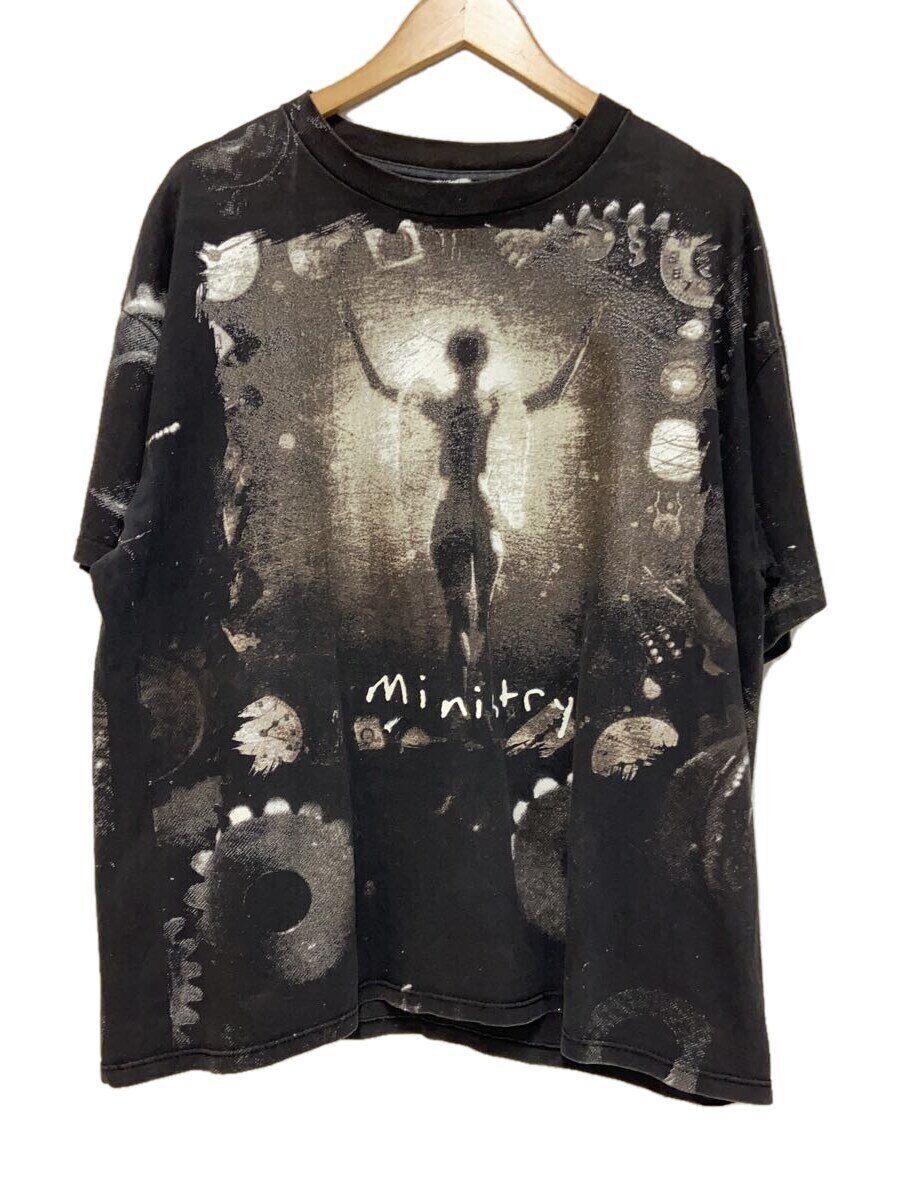 【中古】WILD OATS◆90s/MINISTRY/PSALM 69/プルオーバー/XL/綿織物/BLK/刷り上げる//【メンズウェア】