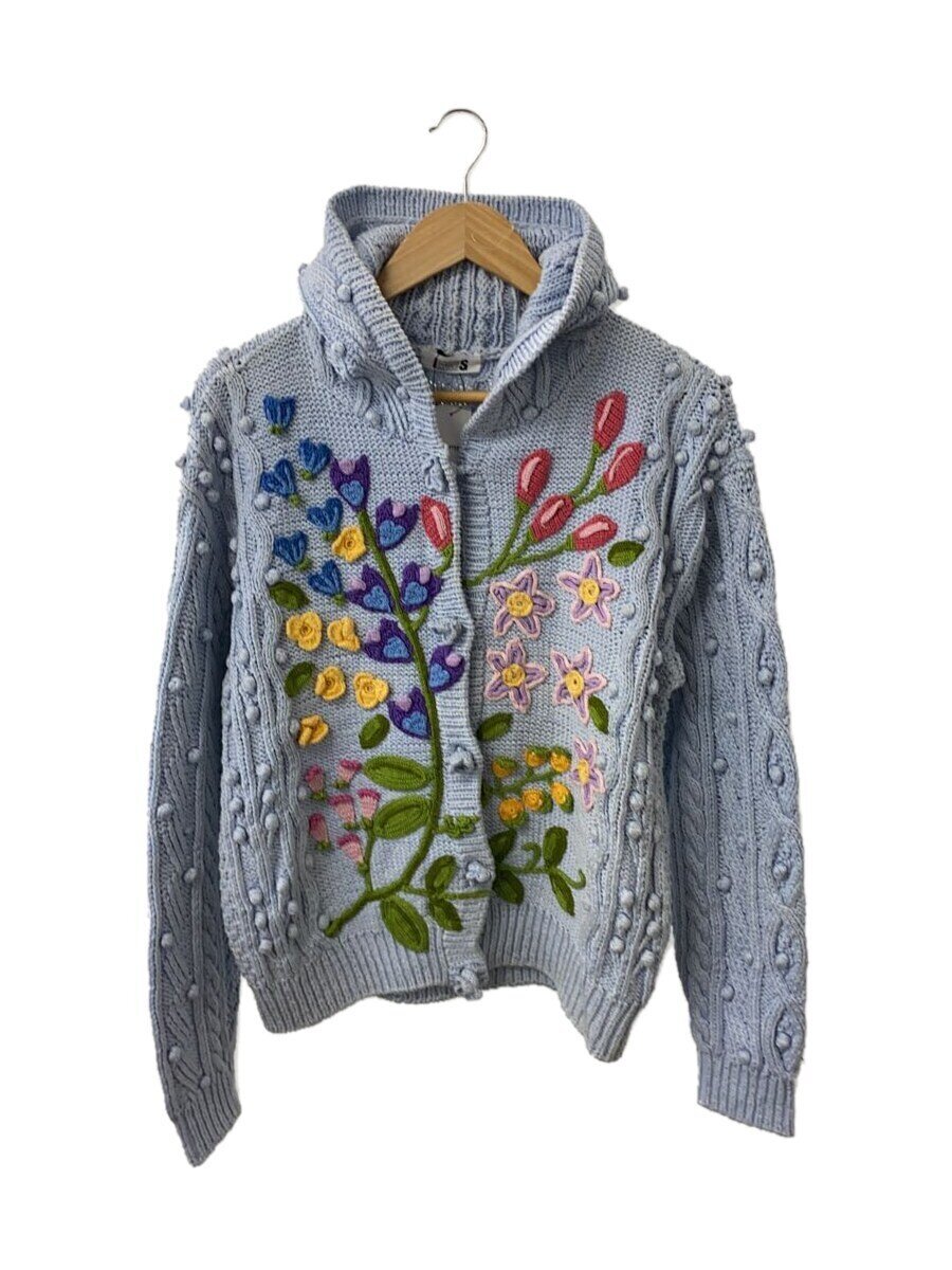 【中古】I.S. ISSEY MIYAKE SPORT◆編み物・ティーシャツ(朦朦たる)/M/綿織物/BLU/花柄/IS21-KO004【レディース御召しもの】