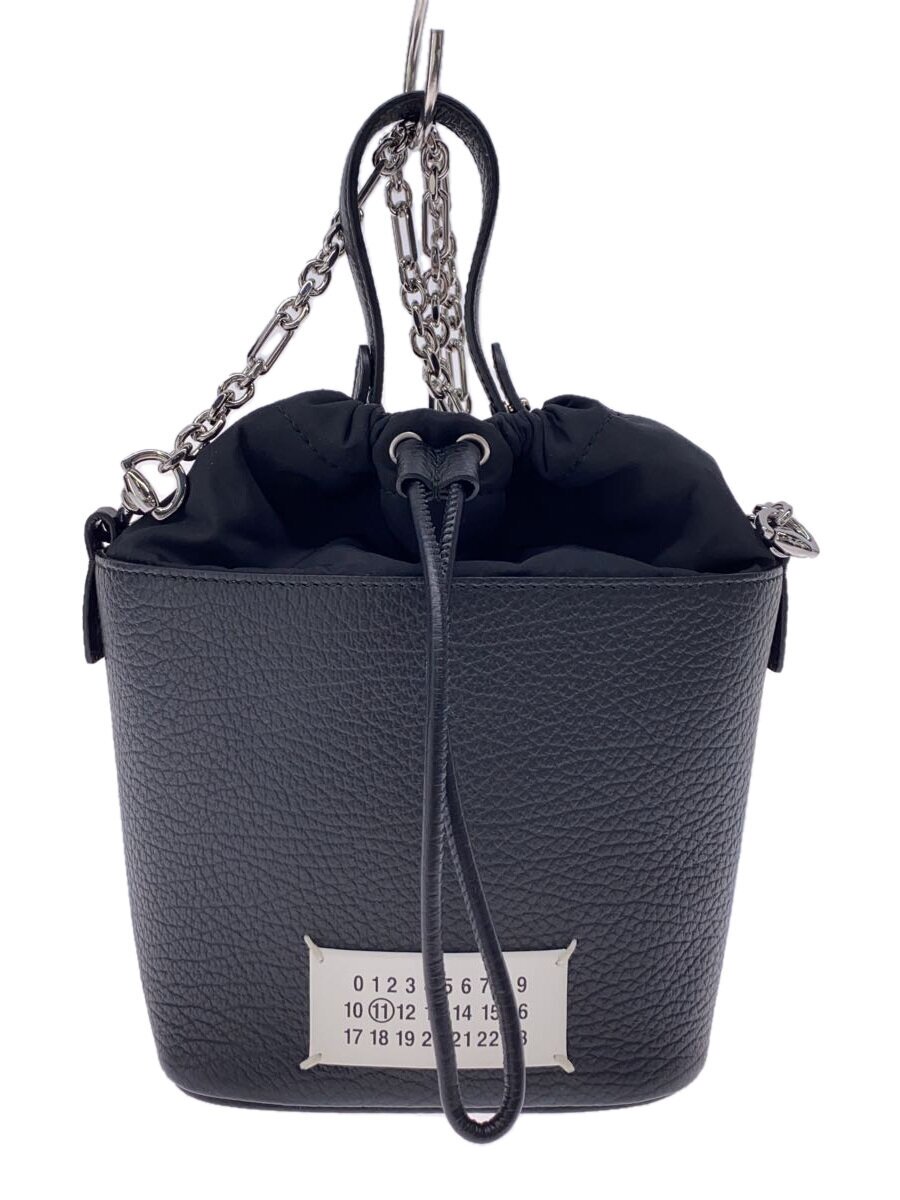 【中古】Maison Margiela◆ショルダーバッグ/なめし革/BLK/無地/S61WG0035 P0396【御徒面子】
